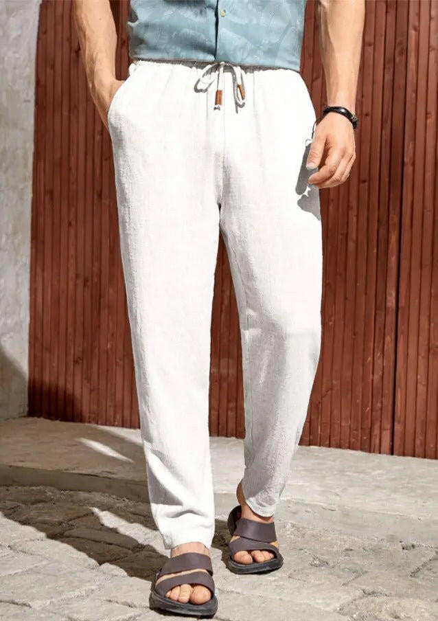 Men's Casual Cotton Drawstring Trousers.