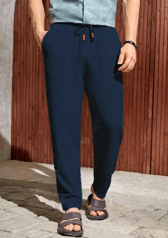 Men's Casual Cotton Drawstring Trousers.