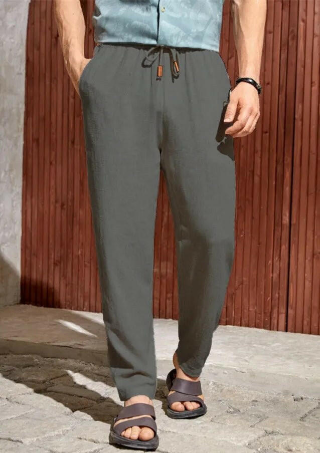 Men's Casual Cotton Drawstring Trousers.
