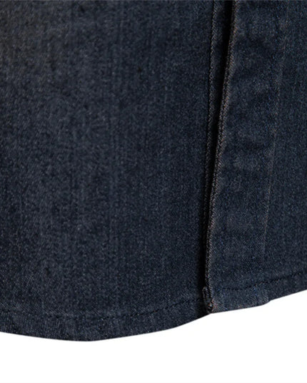 Slim Fit Long-Sleeve Denim Shirt.