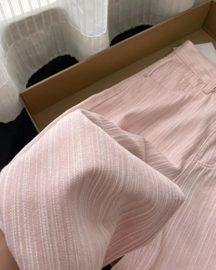 High waisted striped wide leg Jeans.