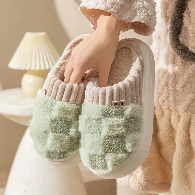Comfy Women’s Plaid Slippers