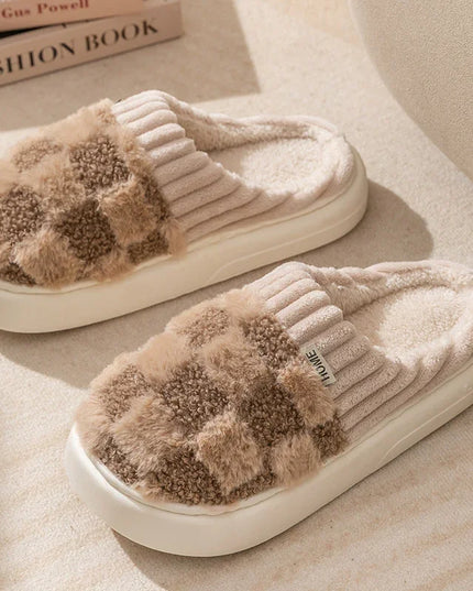 Comfy Women’s Plaid Slippers