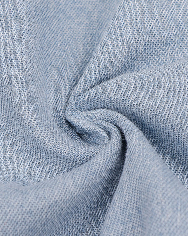 Close-up of textured blue fabric