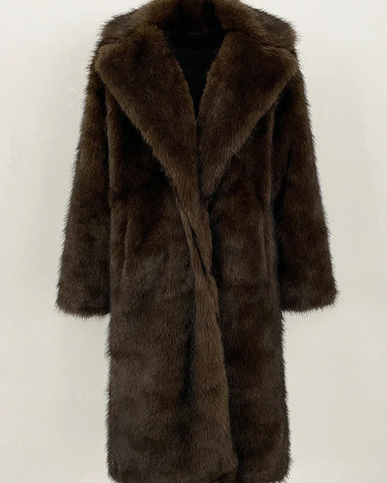 Brown fur coat on a white background
