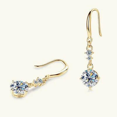 2 Carat Moissanite 925 Sterling Silver Earrings.