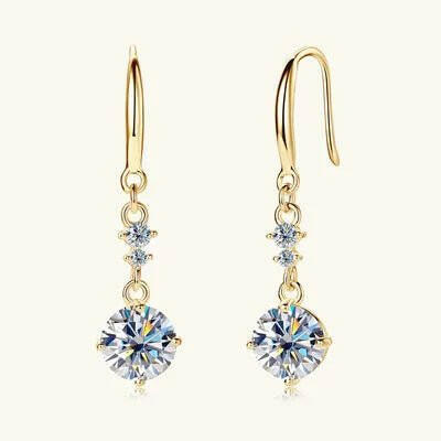 2 Carat Moissanite 925 Sterling Silver Earrings.