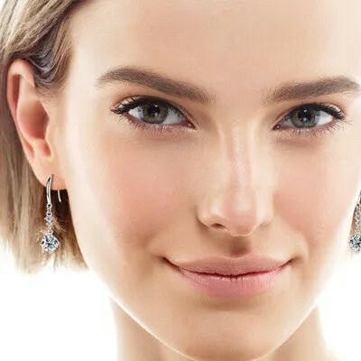 2 Carat Moissanite 925 Sterling Silver Earrings.