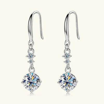 2 Carat Moissanite 925 Sterling Silver Earrings.