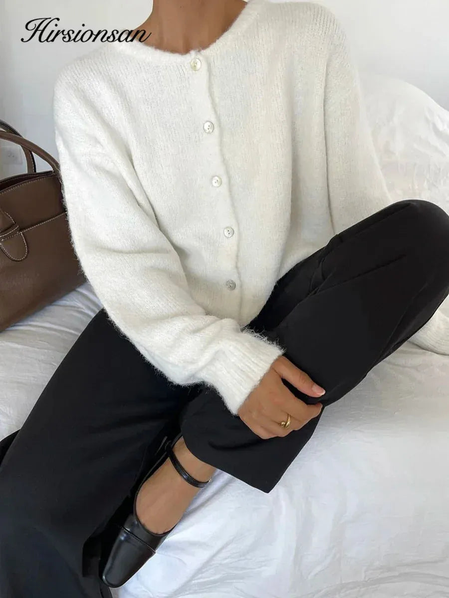 Elegant Long Sleeve Casual Cardigan Soft Cashmere Knitted - Everclothed™