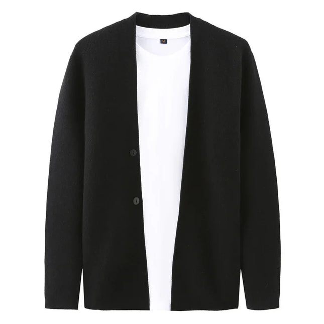 Casual Wool Sweater Double Button Cardigan