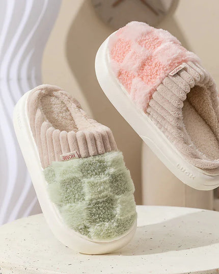 Comfy Women’s Plaid Slippers