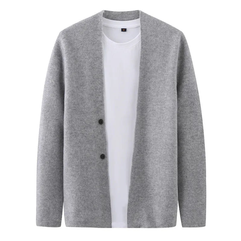 Casual Wool Sweater Double Button Cardigan