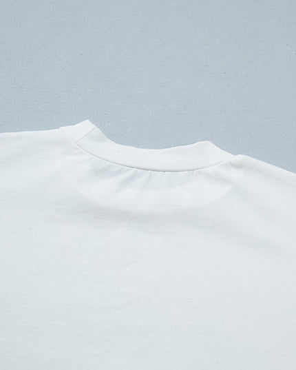 White Lace Trim Floral Tee