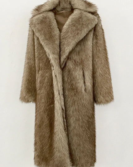 Brown fur coat on a white background