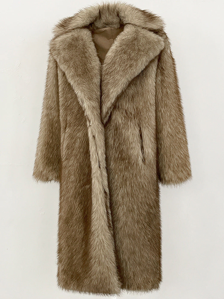 Brown fur coat on a white background