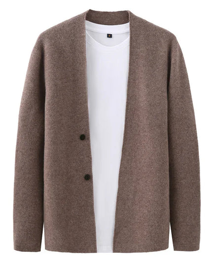 Casual Wool Sweater Double Button Cardigan