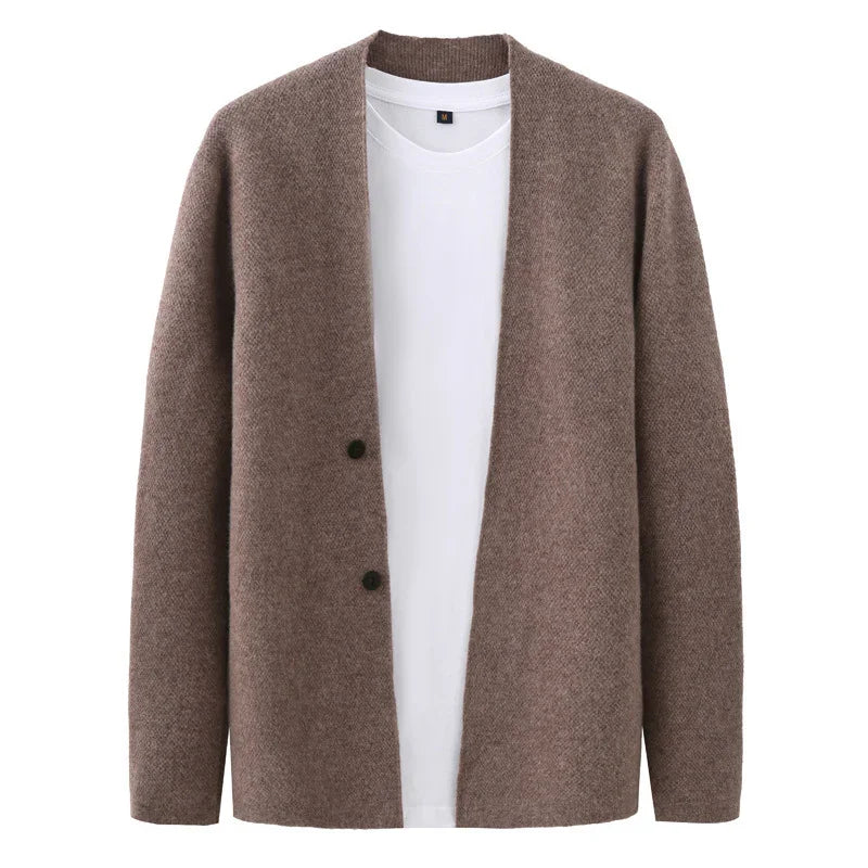 Casual Wool Sweater Double Button Cardigan