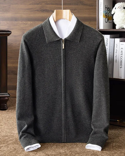 Casual Zipper Knit Cardigan