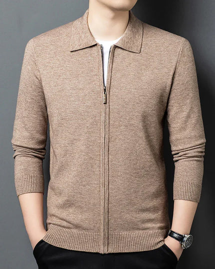 Casual Zipper Knit Cardigan