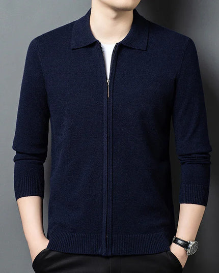 Casual Zipper Knit Cardigan