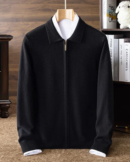 Casual Zipper Knit Cardigan