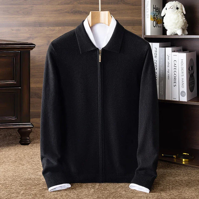 Casual Zipper Knit Cardigan