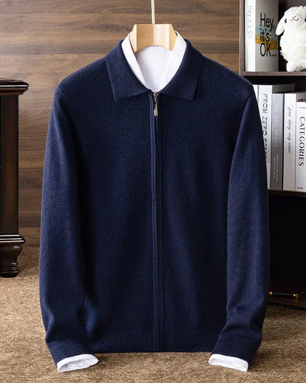 Casual Zipper Knit Cardigan