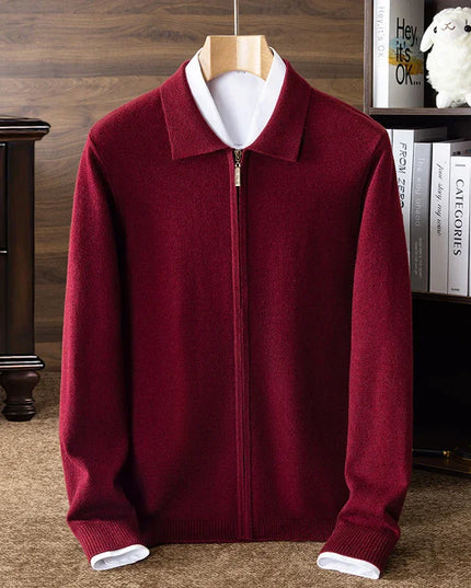 Casual Zipper Knit Cardigan