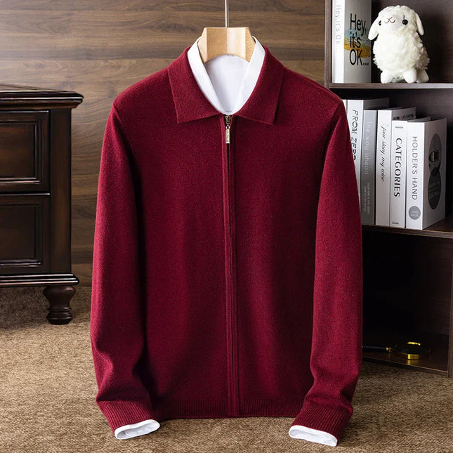 Casual Zipper Knit Cardigan