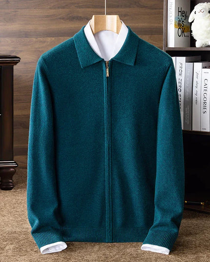 Casual Zipper Knit Cardigan