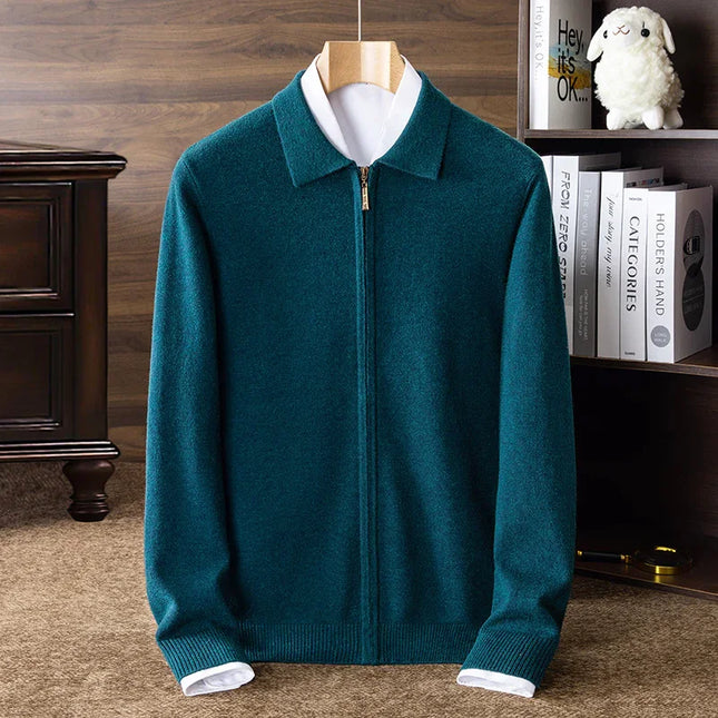 Casual Zipper Knit Cardigan