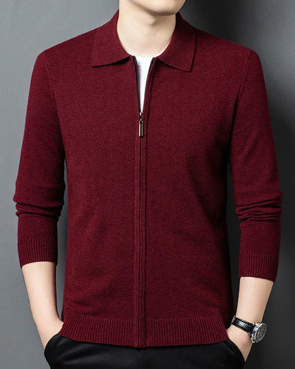 Casual Zipper Knit Cardigan