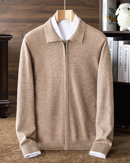 Casual Zipper Knit Cardigan