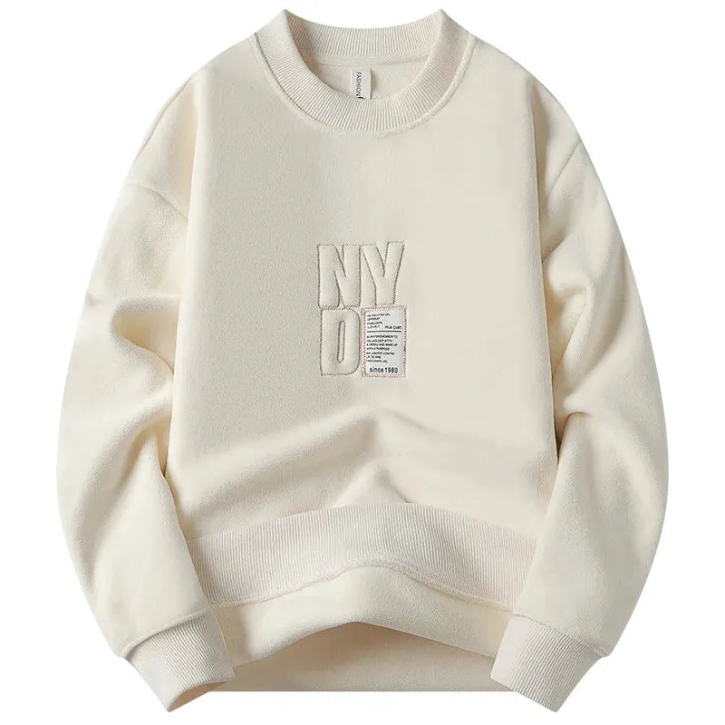Thick Hoodie Embroidery Pullover Fleece Lined Men - Everclothed™
