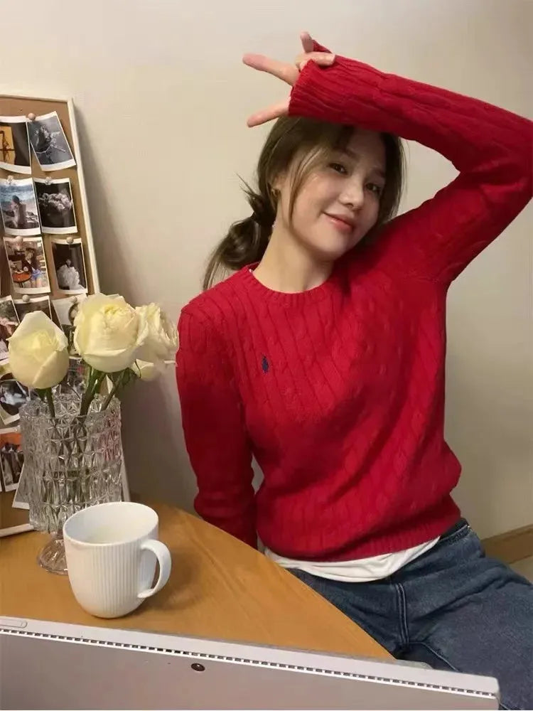 Fashion cashmere embroidered pullover sweater for women's - Everclothed™