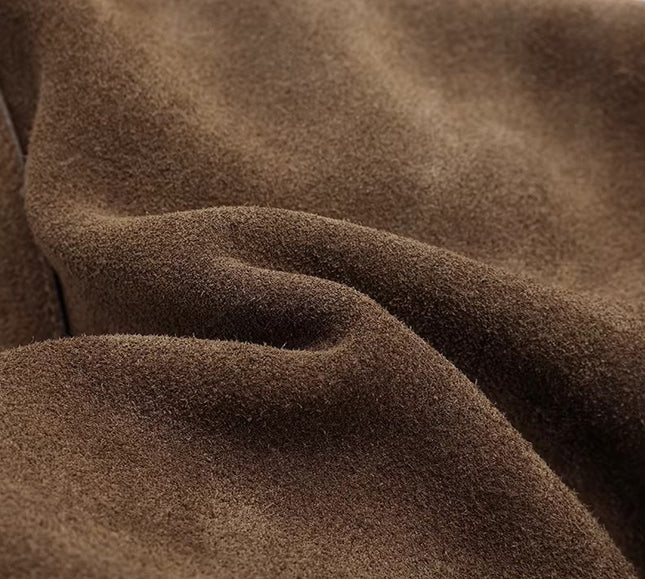 Close-up of brown textured fabric