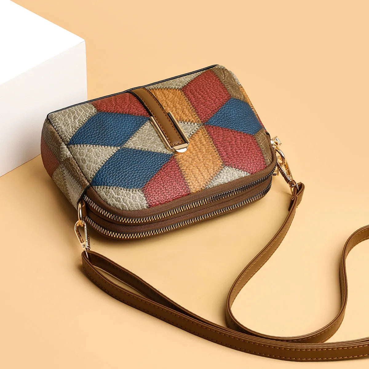 Boho Double-Zipper Crossbody