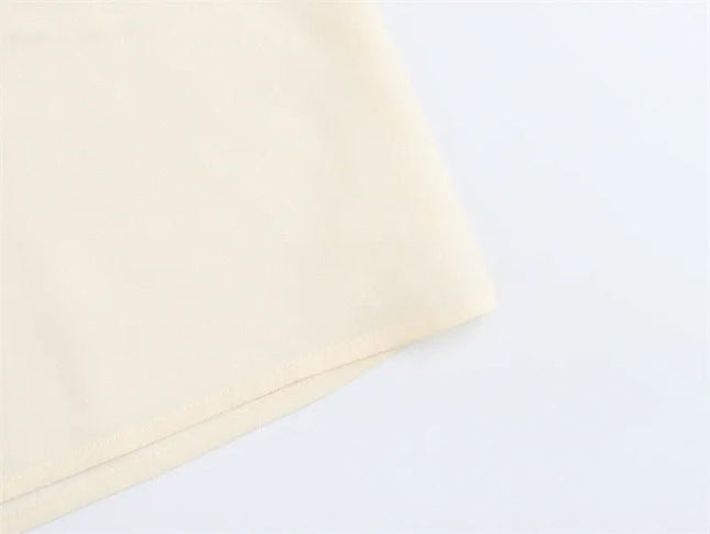 Apricot V-Neck Bow Tie Long Sleeve Top.