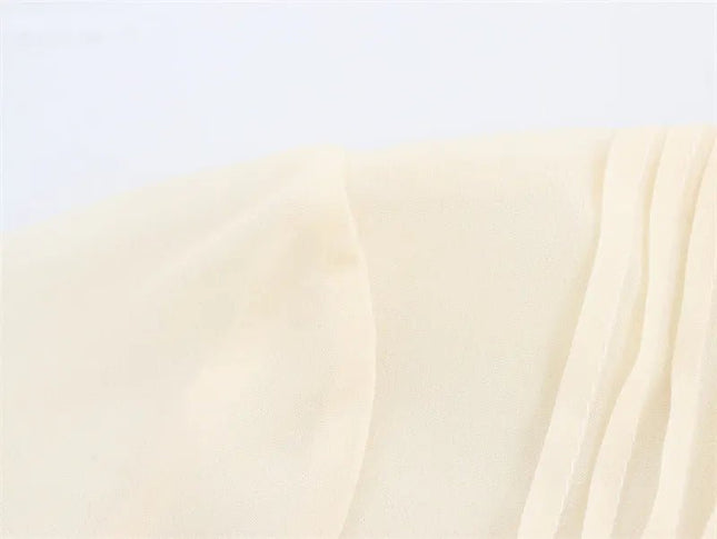 Apricot V-Neck Bow Tie Long Sleeve Top.