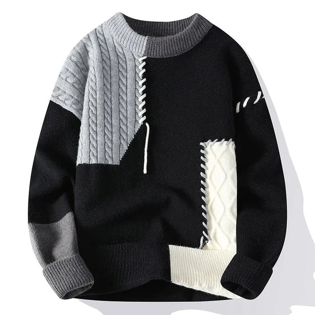 Long Sleeve Colorblock Knit Sweater