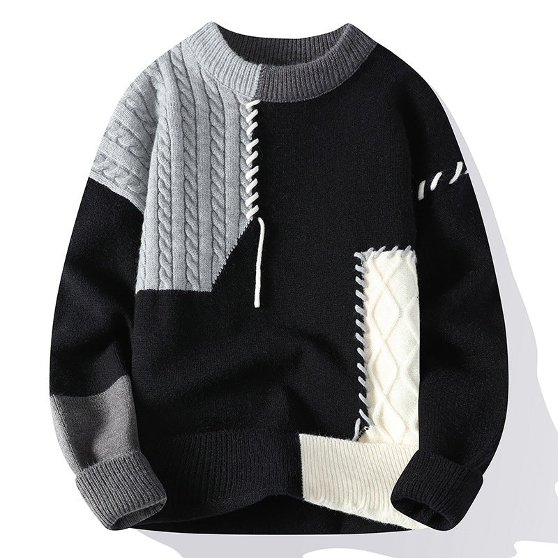 Long Sleeve Colorblock Knit Sweater