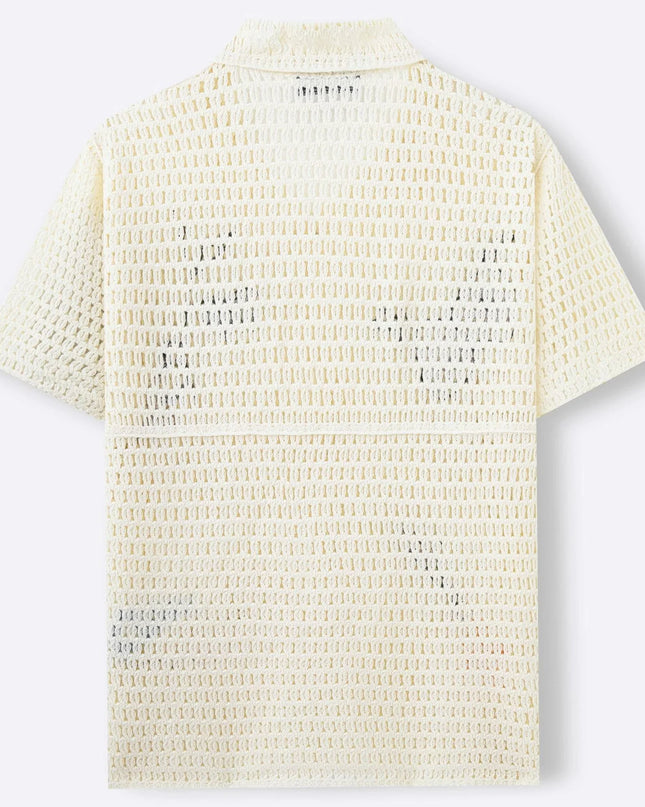 Summer Knit Embroidery Shirt.