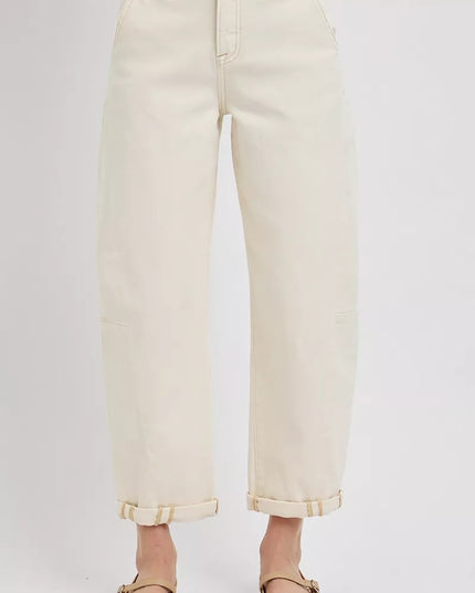 White jeans on a white background