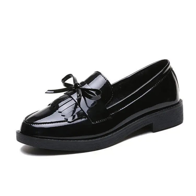 Black Patent Leather Slip On Loafers - Everclothed™