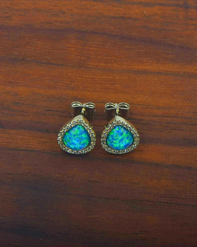 Blue Opal Earrings.