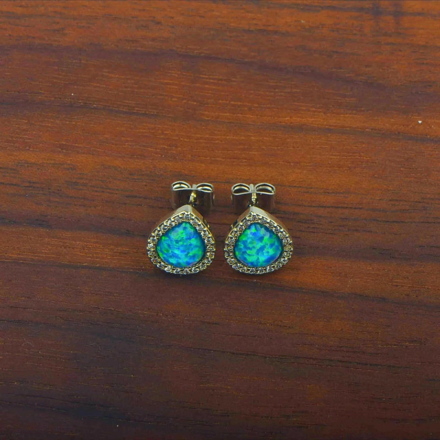 Blue Opal Earrings.