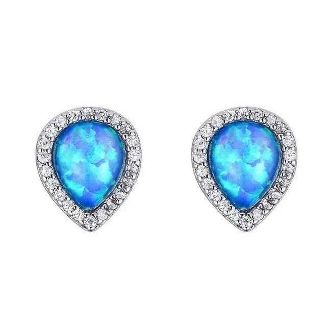 Blue Opal Earrings.