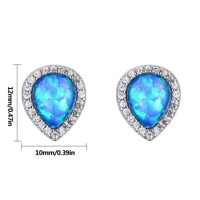 Blue Opal Earrings.