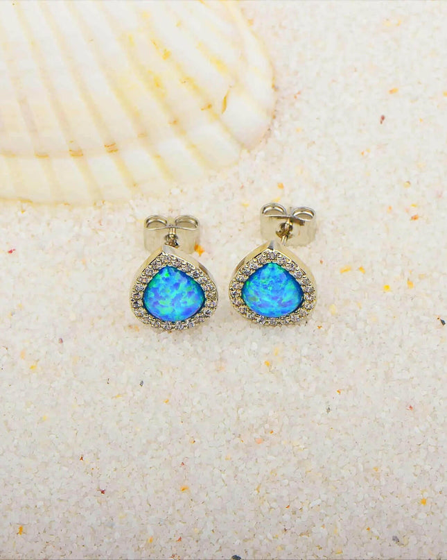 Blue Opal Earrings.